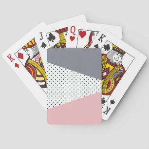 Elegant rosa lila geometriskt polka dots casinokort