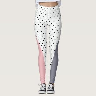Elegant rosa lila geometriskt polka dots leggings
