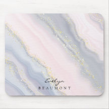 Elegant Rosa Lila Pastel Guld Glitter Mousepad