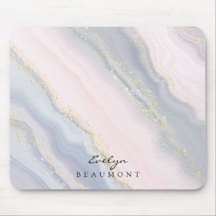 Elegant Rosa Lila Pastel Guld Glitter Mousepad Musmatta