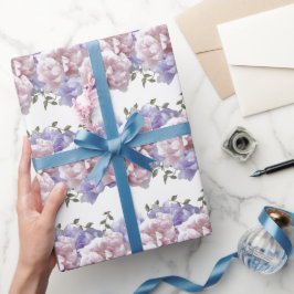 Elegant Rosa Lila Peony Wrapping Papper Presentpapper