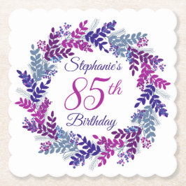 Elegant Rosa Lila Utandning 85: e födelsedagen Underlägg Papper