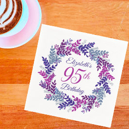 Elegant Rosa Lila Utandning 95: e födelsedagen Pappersservett