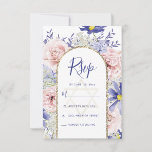 Elegant Rosa Lila VattenfärgsBlommigt Bat mitzvah OSA Kort