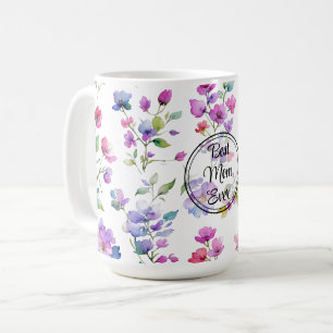 Elegant rosa lila vattenfärgssnäckor Mamma Kaffemugg