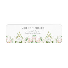 Elegant Rosa Lili Ivory Ro Blommigt Address Label Returadress Etikett