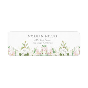 Elegant Rosa Lili Ivory Ro Blommigt Address Label Returadress Etikett