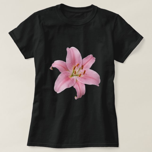 Elegant rosa lilja blomma t shirt (Design framsida)