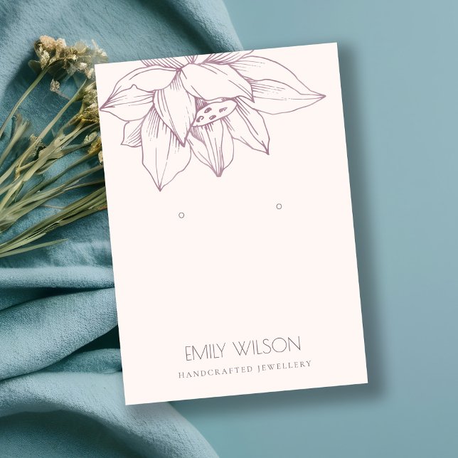 ELEGANT  ROSA LOTUS ENKELT ÖKAD VISNING VISITKORT (Skapare uppladdad)