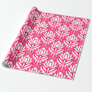 Elegant Rosa Lotus Flower Damask Pattern  Presentpapper