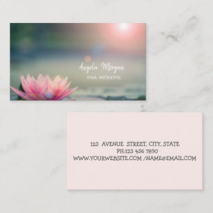 Elegant Rosa Lotus Yoga Instruktör Visitkort