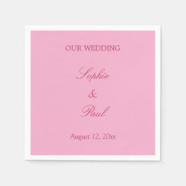 Elegant Rosa Magenta Bröllop Napkins Pappersservett