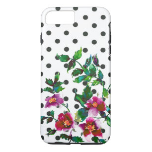 Elegant rosa magenta vattencolor ro polka dots