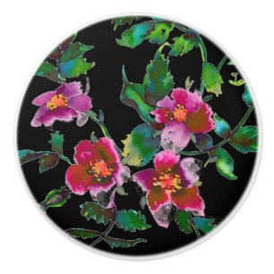 Elegant rosa magenta vattenfärgs blommigt ro knopp