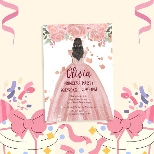 Elegant Rosa Magisk Prinsessfest Inbjudningar