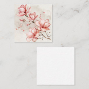 Elegant Rosa Magnolia Blommar Anteckningskort