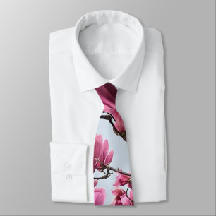 Elegant Rosa Magnolia Blommars Peacnice Hanami Slips