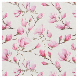 Elegant rosa magnolia mönster tyg