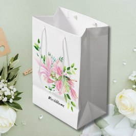 Elegant Rosa Magnolia Watercolor Bröllopsdusch