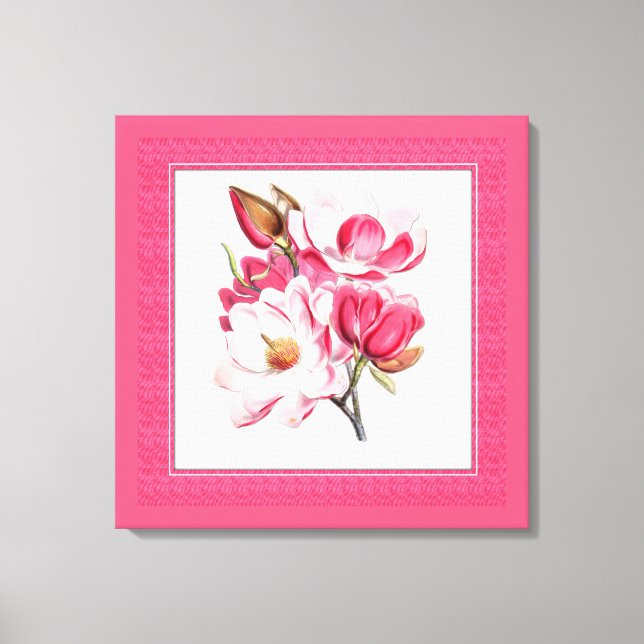 Elegant Rosa Magnolias Canvas (Framsida)