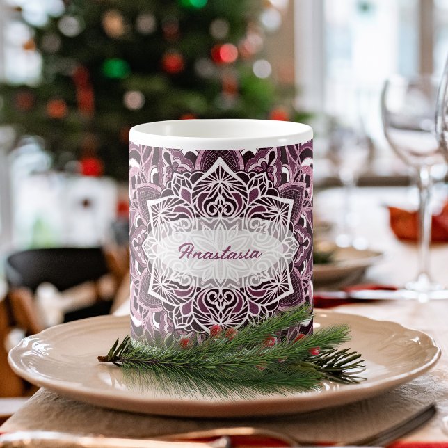 Elegant Rosa Mandala Mugg (Skapare uppladdad)