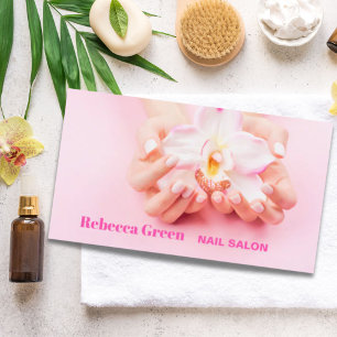 Elegant Rosa Manicurist Nail Artist Nail Salon Visitkort