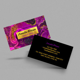 Elegant rosa marble art faux guld glitter visitkort
