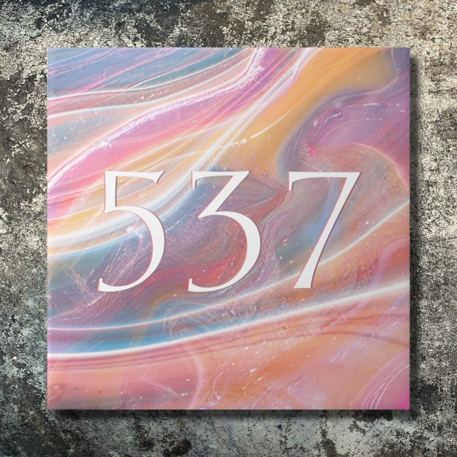 Elegant  Rosa Marble Cute House Number Plaque Kakelplatta (Skapare uppladdad)