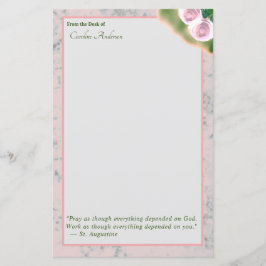 Elegant Rosa Marble inspirational Stationary