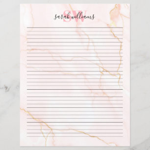 Elegant  Rosa Marble Monogram