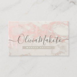 Elegant Rosa Marble Ro Script-textdesign Visitkort