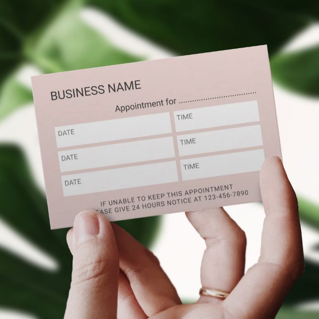 Elegant  Rosa & Marble Salon Spa Möte Tidsbeställning Kort (Skapare uppladdad)