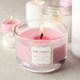 Elegant rosa marmor guld ljusstake etikett mall