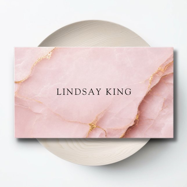 Elegant Rosa Marmor QR-kod Namn Kort (Elegant Blush Pink Marble QR Code Business Card)