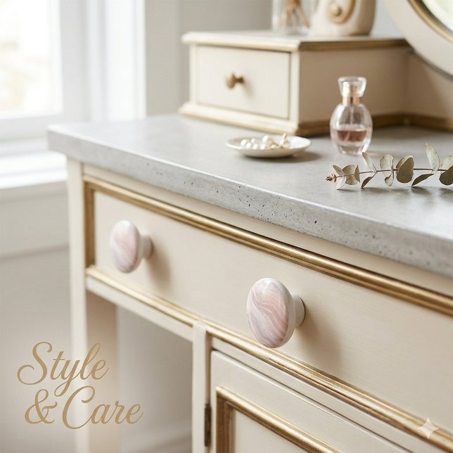 Elegant rosa marmorstruktur keramikdraghandtag knopp (Elegant Pink Marble Texture Ceramic Drawer Knob)
