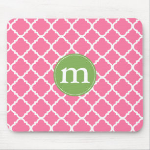 Elegant rosa marockansk Quatrefoil personlig Musmatta
