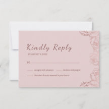 Elegant rosa mauve blomsterkort för RSVP