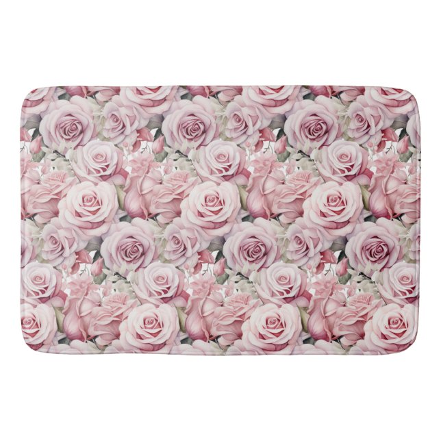 Elegant Rosa Maximalist Bath Mat Badrumsmatta (Framsidan)
