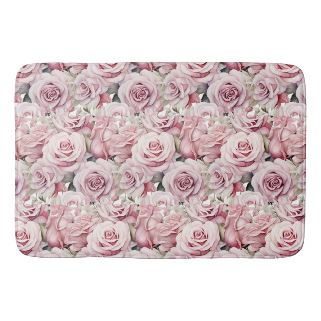 Elegant rosa maximalistisk badrumsmatt badrumsmatta (Framsidan)