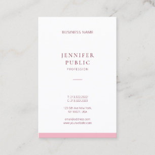 Elegant Rosa med minimal Professionell Modern Plai Visitkort