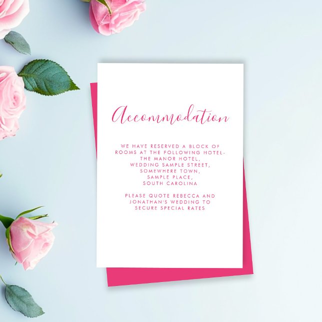 Elegant Rosa Minimal Bröllopsboende Kort (Skapare uppladdad)