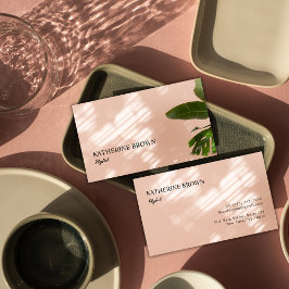 Elegant  Rosa Minimalist Beauty Salon Stylist Visitkort
