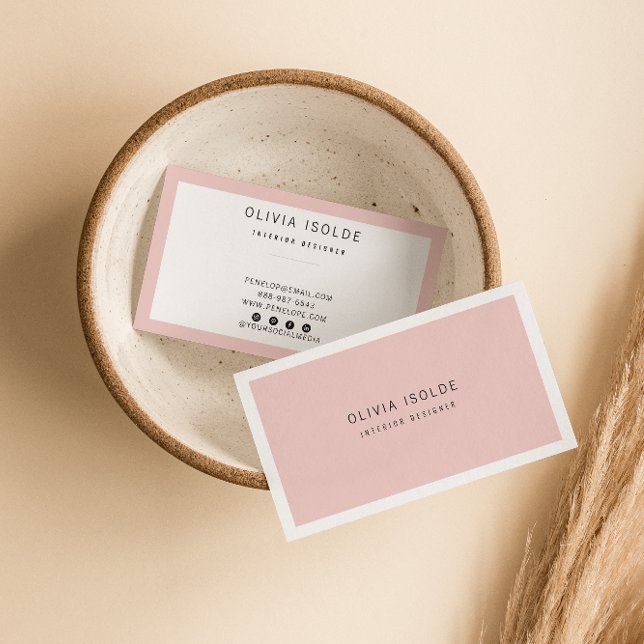 Elegant Rosa Minimalist Modern Boho Girly-Trendig Visitkort (Skapare uppladdad)