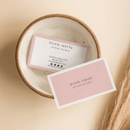 Elegant Rosa Minimalist Modern Boho Girly-Trendig Visitkort