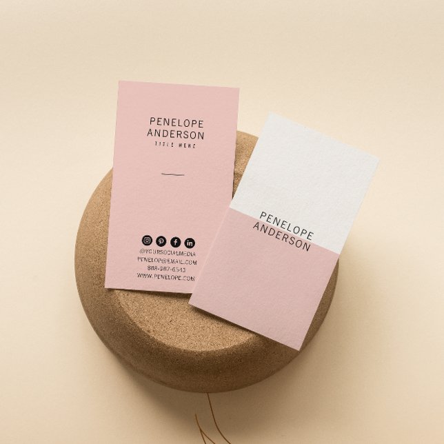 Elegant  Rosa Minimalist Modern Boho Girly Visitkort (Skapare uppladdad)