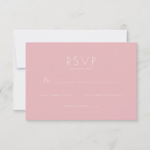 Elegant Rosa Minimalist RSVP OSA Kort