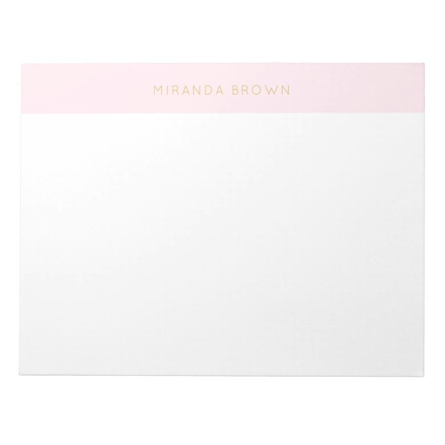 Elegant  Rosa Minimalistisk Chic 11x8.5-Anteckning Anteckningsblock (Framsida)