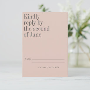 Elegant Rosa Minimalistisk modern Bröllop OSA Kort