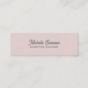 Elegant Rosa Minimalistisk Professionell Mini Visitkort