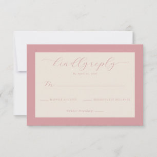 Elegant Rosa Minimalistisk RSVP OSA Kort